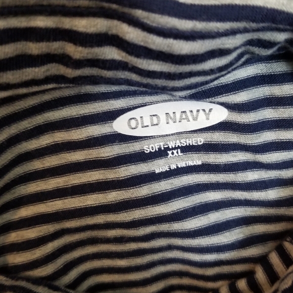 🤍 EUC Blue & Gray Striped Men's Polo Shirt Size 2X - Picture 5 of 5